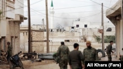 An undated photo showing Iranian forces during fighting in Aleppo, Syria.